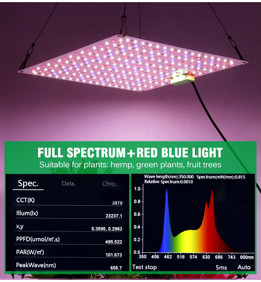 Samsung LM281B LED Grow Light 5 Levels Dimmable 4000K Full Spectrum Indoor plant