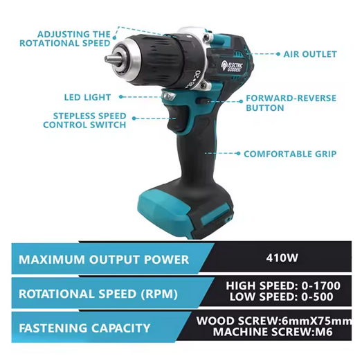 DDF487 Cordless Driver Drill 18V LXT Brushless Motor Electric Screwdriver