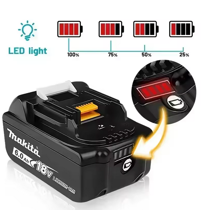 Makita BL1860 18V 6.0Ah Li-Ion LXT Battery - Genuine Replacement Battery