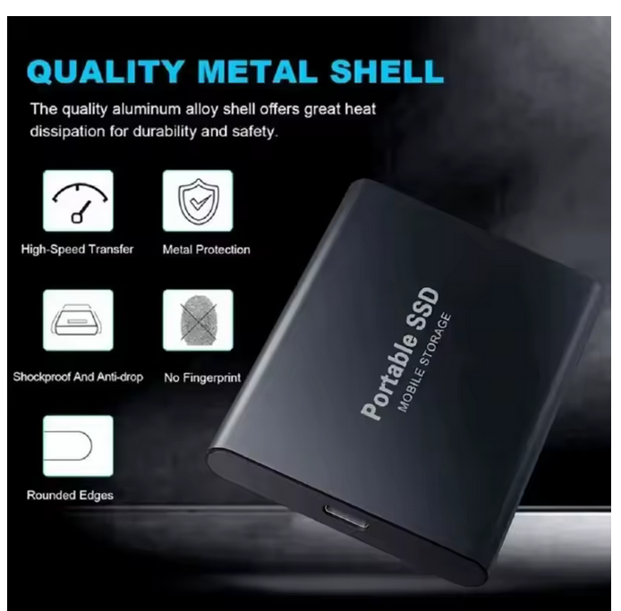 External SSD Hard Drive - USB 3.1 High-Speed Storage for PC, Laptop & Phone