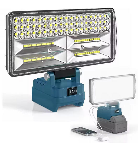 8" LED Work Light for Makita 18V Battery - 96W 12000LM with Dual USB Ports