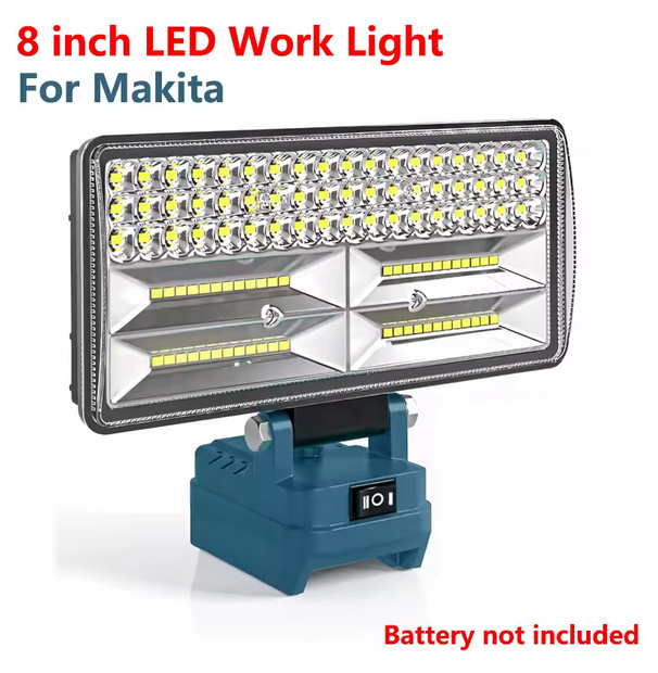 8" LED Work Light for Makita 18V Battery - 96W 12000LM with Dual USB Ports