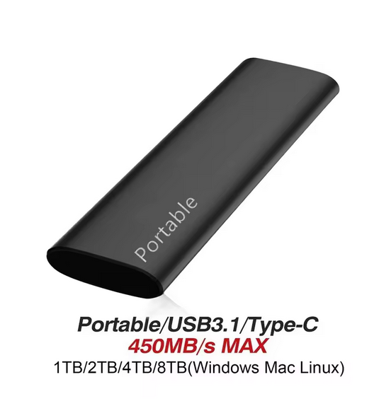 Portable SSD SHL-R320 4TB Solid State Drive, USB 3.1 Type C, M.2